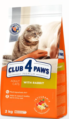Club 4 Paws - Dry Food - For Adult Cats - 2 Kg - Rabbit