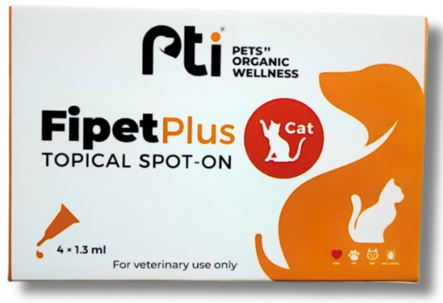 Pti - Pets Organic Wellness - Fipet Plus - Spot-On - For Cats - 4*1.3 Ml