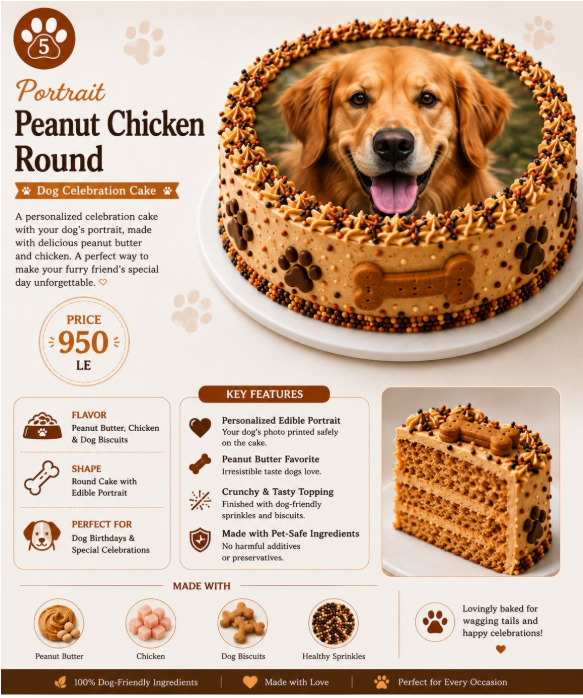 Portrait Peanut Chicken Round - Celebration Cake