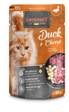 Leonardo - Cat Treat - Pouch 85 gm - Adult - Duck & Cheese
