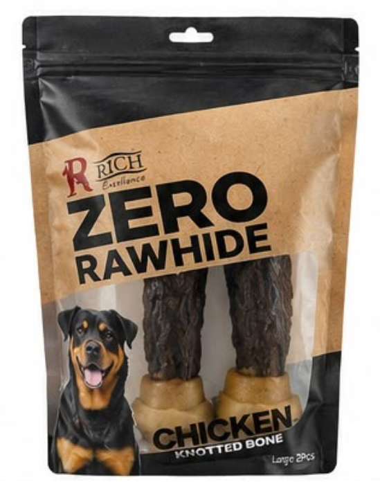 Zero Knotted bones Large 2 PCs with Chicken