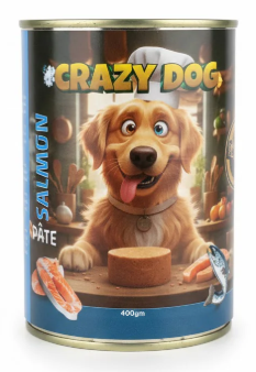 Wet Food Crazy Cat dog  Crazy Dog Can Food Pate Salmon 400 g 