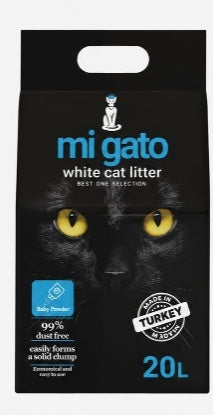 Cat litter Mi gato CAT White cat litter Baby Powder 20 L