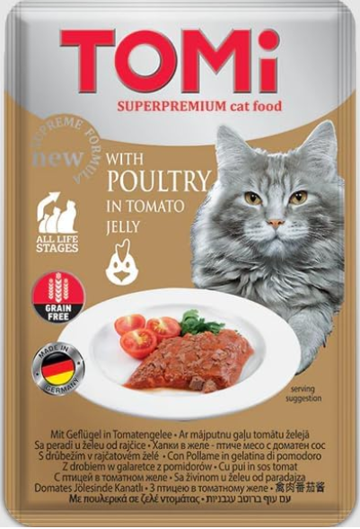 Tomi - Cat Food - For Adult - Pouch 100 gm - Poultry In Tomato