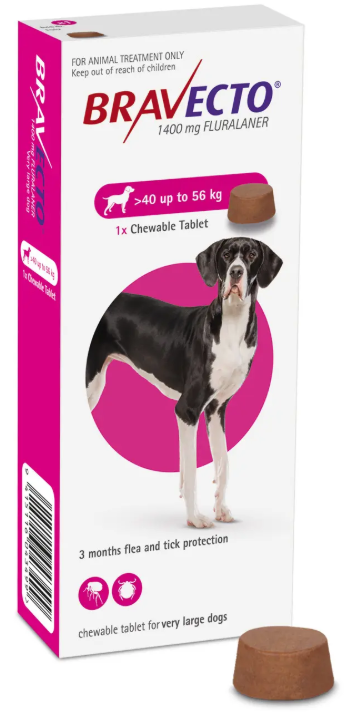 Bravecto - Dogs Healthy - 40KG : 56KG - (1400MG )