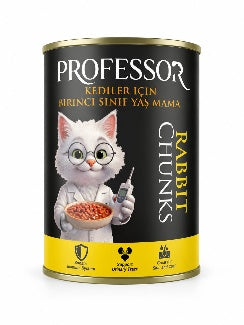 Professor Chunks Can Food For Adult Cat - Rabbit 400 GM 