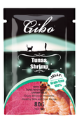 gibo - Cat Treat - Pouch 80 gm - Jelly - Tuna & Shrimp