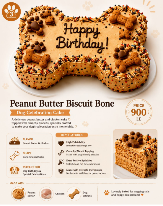 Peanut Butter Biscuit Bone - Celebration Cake