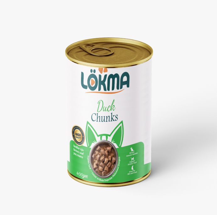 Lokma Chunks Can Food For Adult Cat - Duck 400 GM