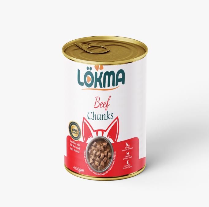 Lokma Chunks Can Food For Adult Cat - Beef 400 GM 