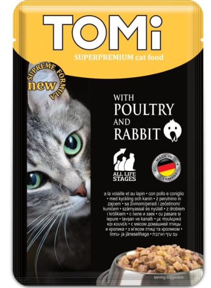 Tomi - Cat Food - For Adult - Pouch 100 gm - Poultry & Rabbit