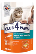 Club 4 Paws - Premium - For Adult Cats - Pouch 100 gm - With Mackerel