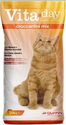 Vita.Day - Dry Food - For Adult Cats - 20 kg - Croccntini Mix