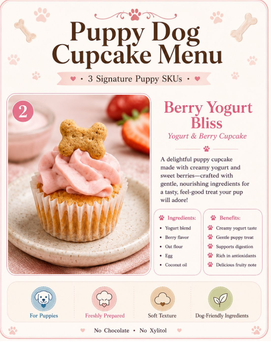 Berry Yogurt Bliss - Puppy Small  Cupcake