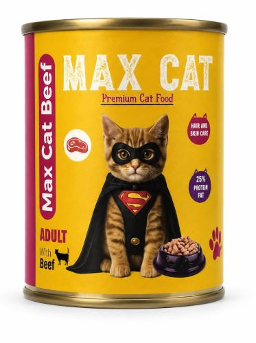 Max Wet Food Beef Cat 400g Pate