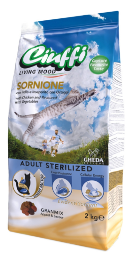 Ciuffi - Dry Food - For Adult Cats - 2 kg - Adult Sterilized