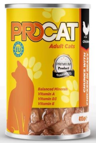 Procat - Can 415 gm - Adult Cats - Chicken