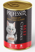 Professor Chunks Can Food For Adult Cat - Beef 400 GM 