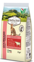 CHAT & CHAT - For Adult Cats - Gourmand - 2 kg - With Beef