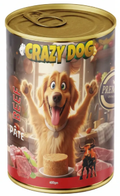 Wet Food Crazy Cat dog  Crazy Dog Can Food Pate Beef 400 g 