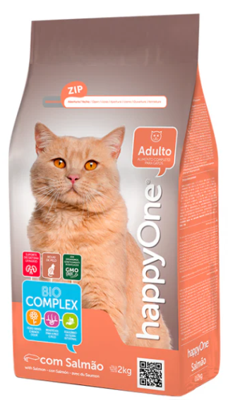 HappyOne - Dry Food - For Adult Cats - 2 kg - Salmon