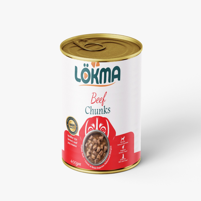 Lokma Chunks Can Food For Adult Dog - Beef 400 GM 