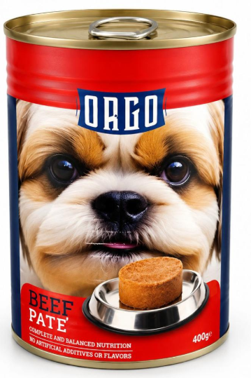 Wet Food orgo dog  Orgo™ Complete Pâté Beef – Wet Food for Adult Dogs (400 g)