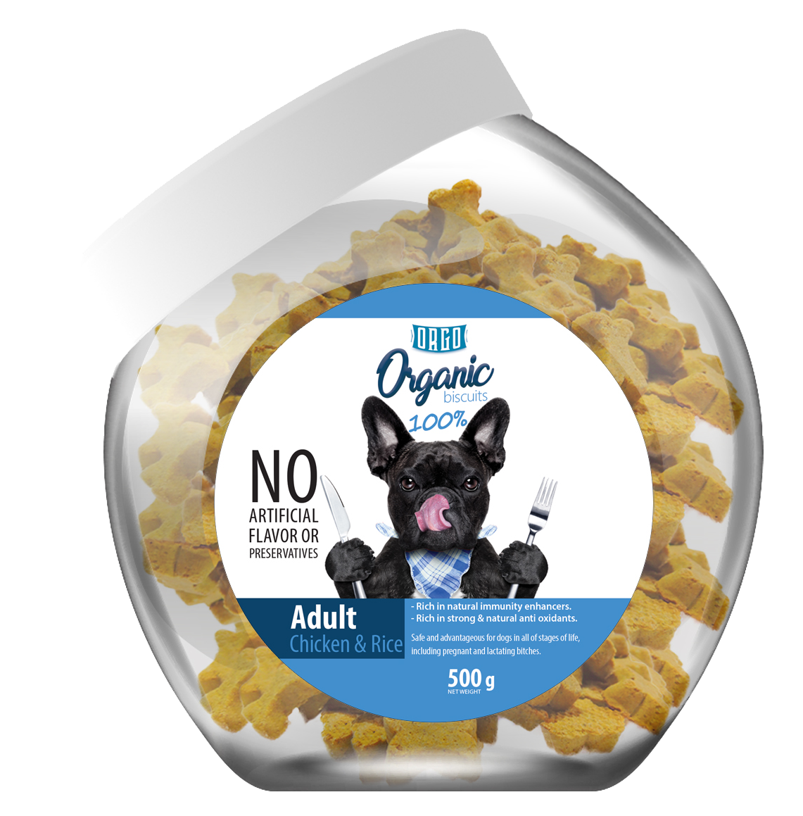 biscuits orgo DOG Puppy Chicken & Rice 500 gm