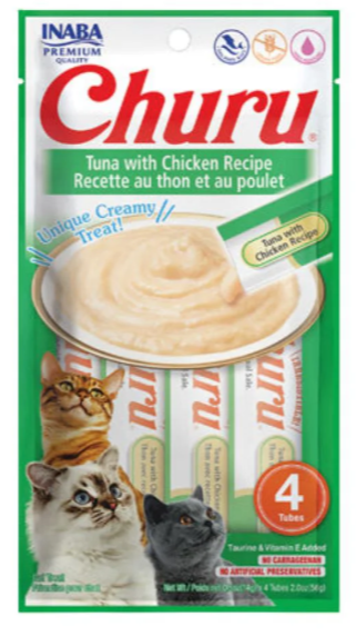 Churu -  Adult Cats - Creamy Treat - 4 Tubes - 56 g - Tuna & Chicken