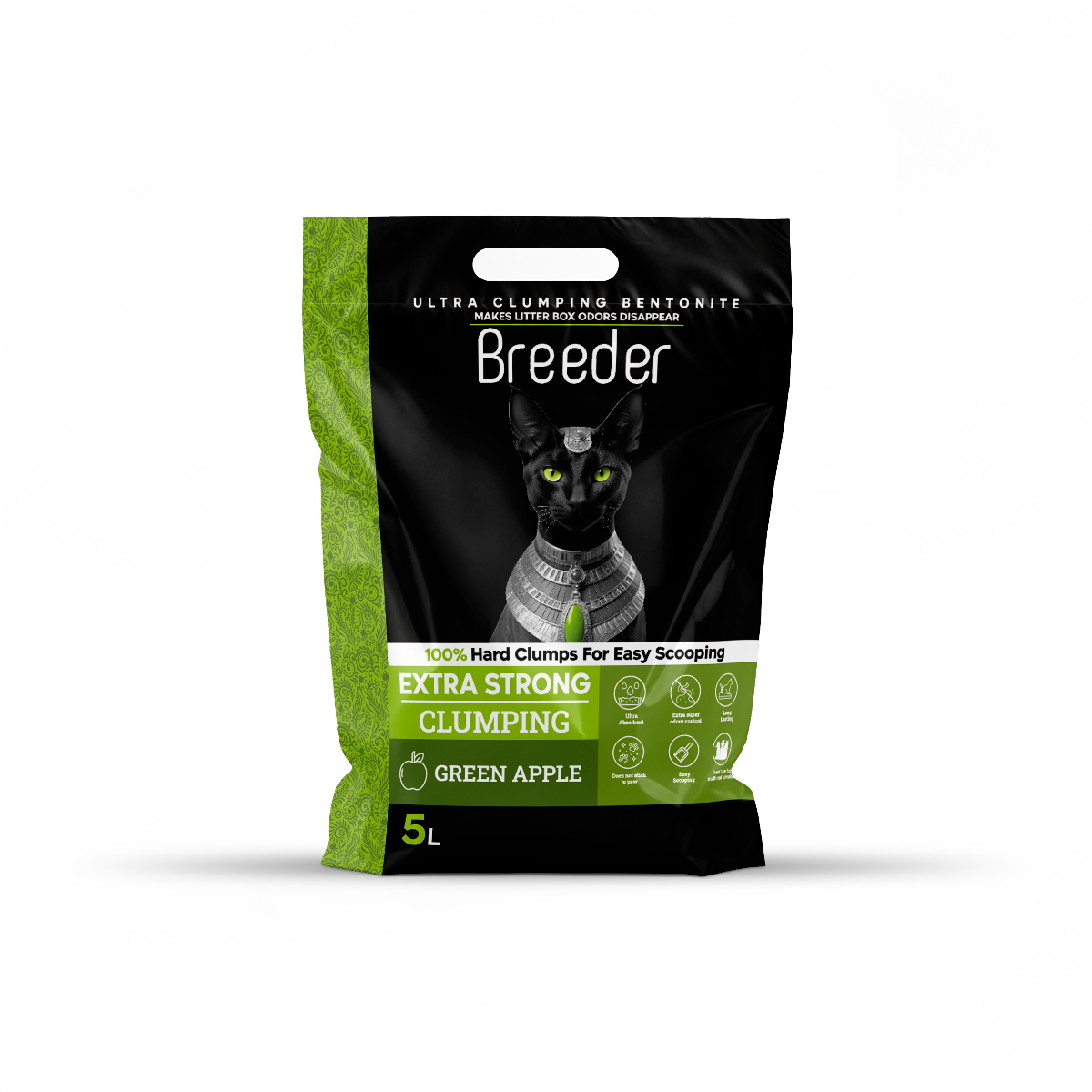 Cat litter Breeder CAT Brown Sand Clumping 5 L Green Apple