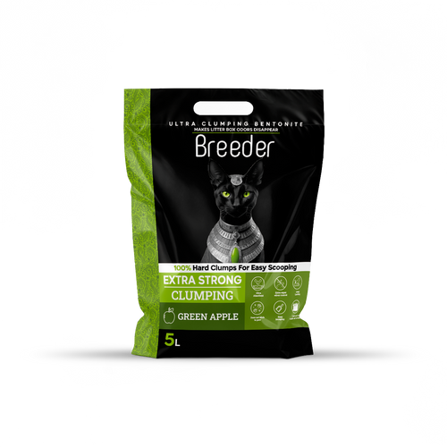 Cat litter Breeder CAT Brown Sand Clumping 5 L Green Apple
