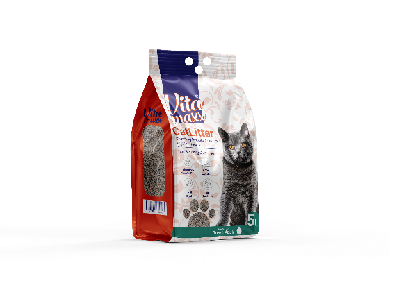 Cat litter Vita maxx CAT Brown Sand Clumping 5 L Green Apple