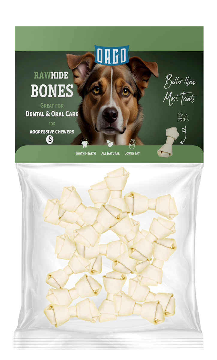 treats orgo DOG RAWHIDE BONES Dental & Oral Care - 100 gm - S