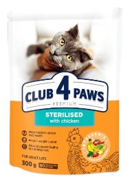 Club 4 Paws - Dry Food - For Adult Cats - 300 gm - Sterilized
