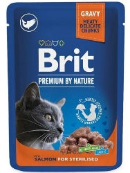Brit - Premium - Cats Food - Pouch 100 gm - Sterilized - Salmon