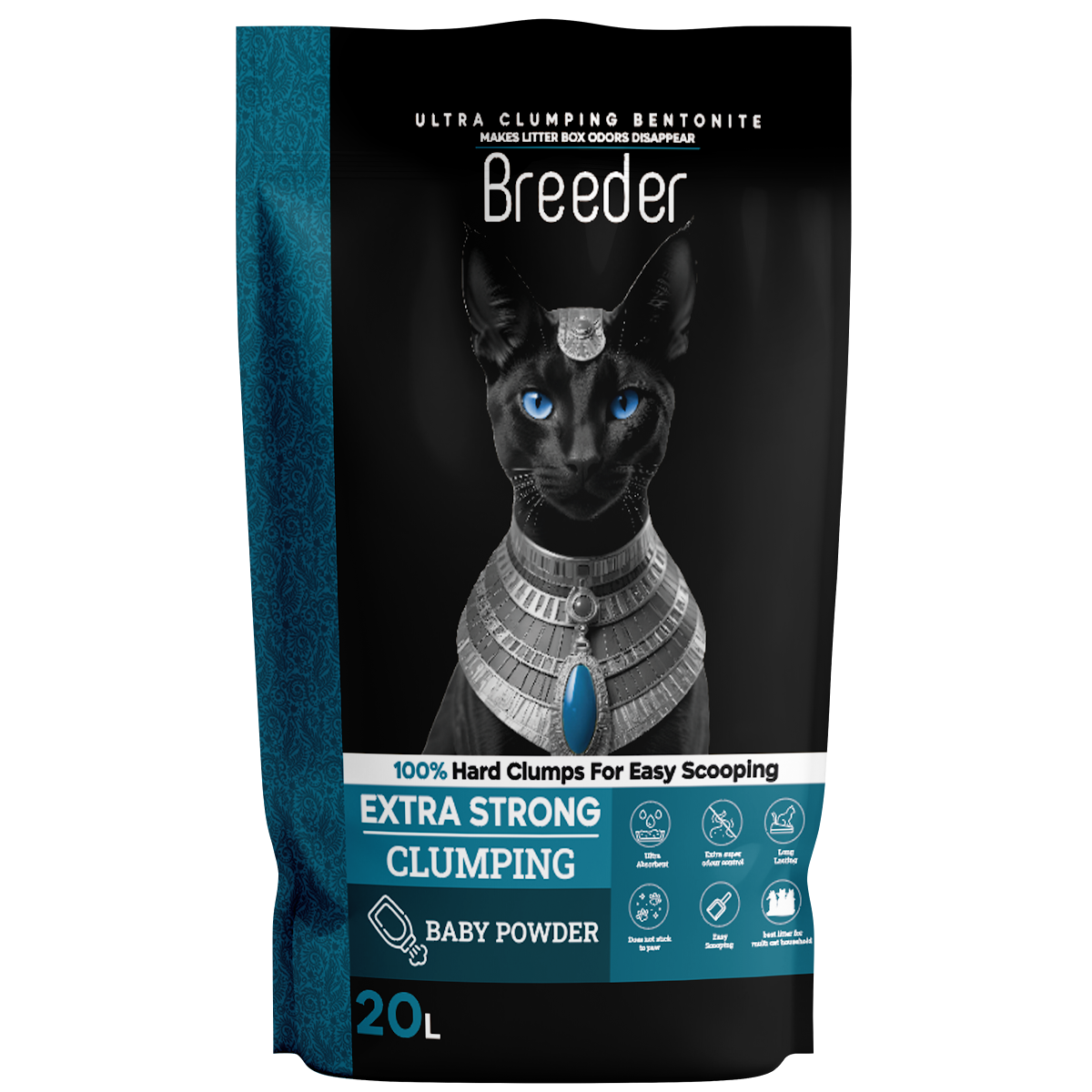 Cat litter Breeder CAT Brown Sand Clumping 20 L Baby Powder