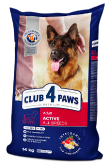 Club 4 Paws - Dry Food - For Adult Dogs - 14 Kg - Active