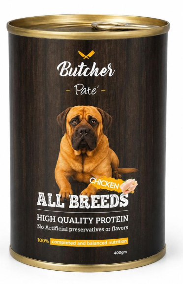 Wet Food Butcher dog  Butcher Can Food  Adult Dog Chicken  400 GM