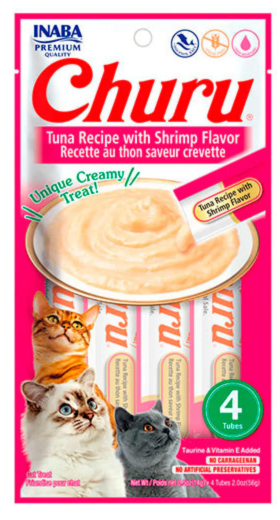 Churu - Adult Cats - Creamy Treat - 4 Tubes - 56 g - Tuna & Shrimp