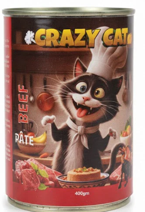 Wet Food Crazy Cat cat  Crazy Cat Can Food Pate Beef 400 g 