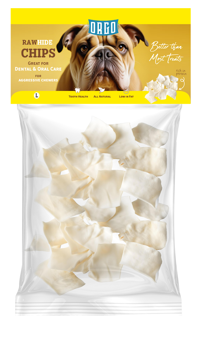 treats orgo DOG RAWHIDE CHIPS Dental & Oral Care - L