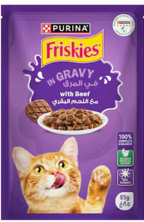 Purina - Friskies - For Adult Cats - Pouch 85 gm - With Beef
