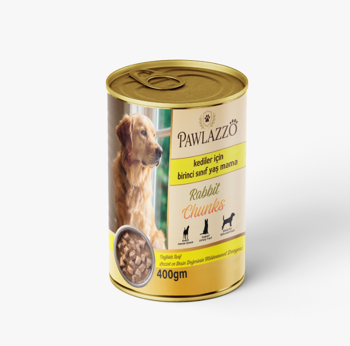 pawlazzo Chunks Can Food For Adult Dog rabbit 400 GM
