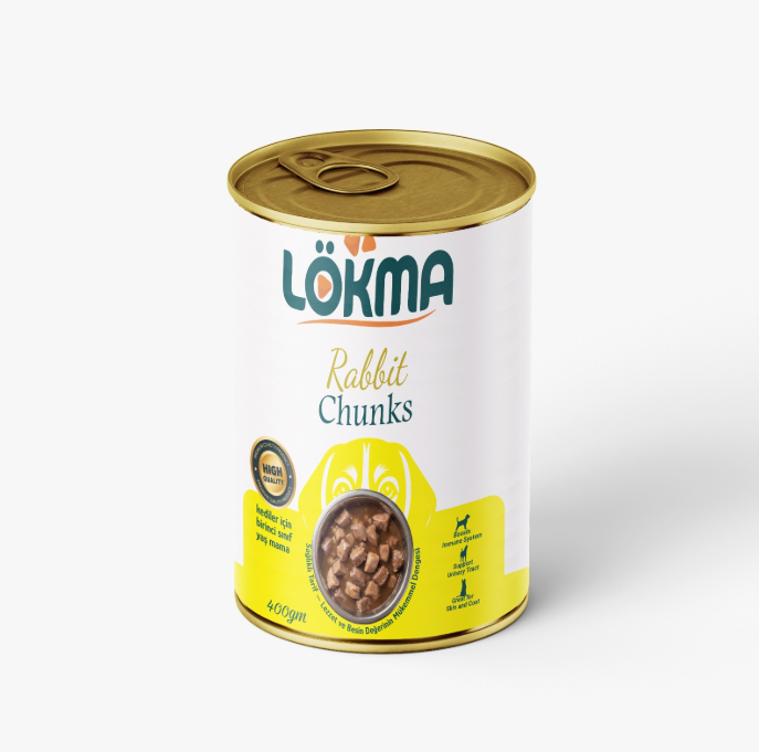 Lokma Chunks Can Food For Adult Dog - Rabbit 400 GM
