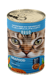 Wet Food orgo cat  Orgo Can Food For Cat Sea Food & Shrimb With Veg & Soup 400 GM 