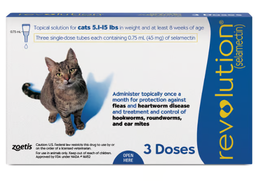 Zoetis - Revolution Cat - Protection Against Fleas - 3 Doses