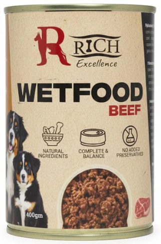 Rich Excellence Cans Wet Food Dog 400G - Beef
