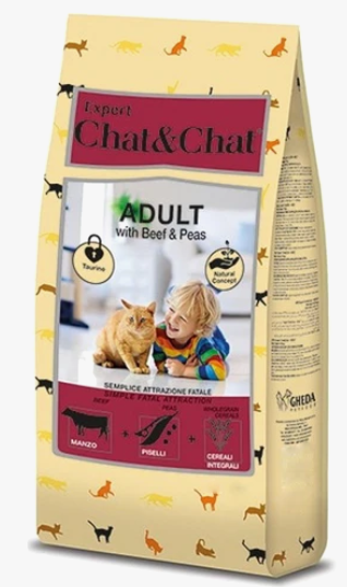 CHAT & CHAT - For Adult Cats - 900 gm - With Beef & Peans