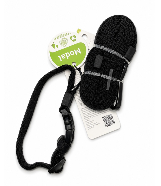 Dogness - Modal - collar + Leash - M - Black