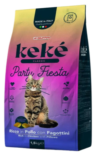 KeKe - Party Fiesta - Dry Food - For Adult Cats - 1.5 kg - Classic